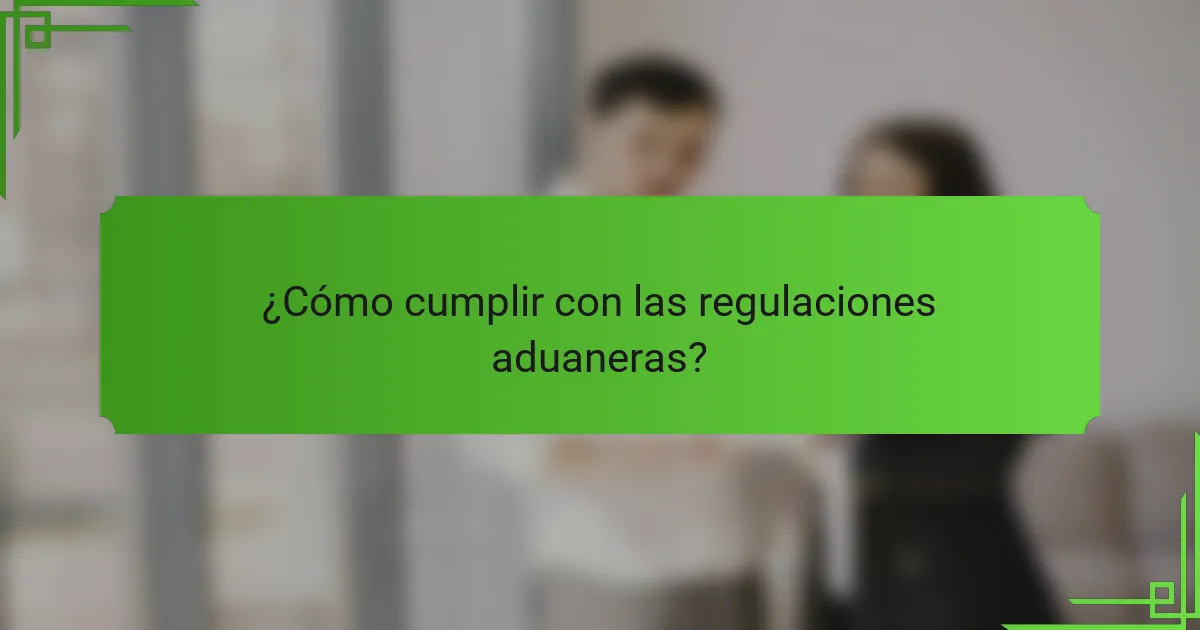 ¿Cómo cumplir con las regulaciones aduaneras?