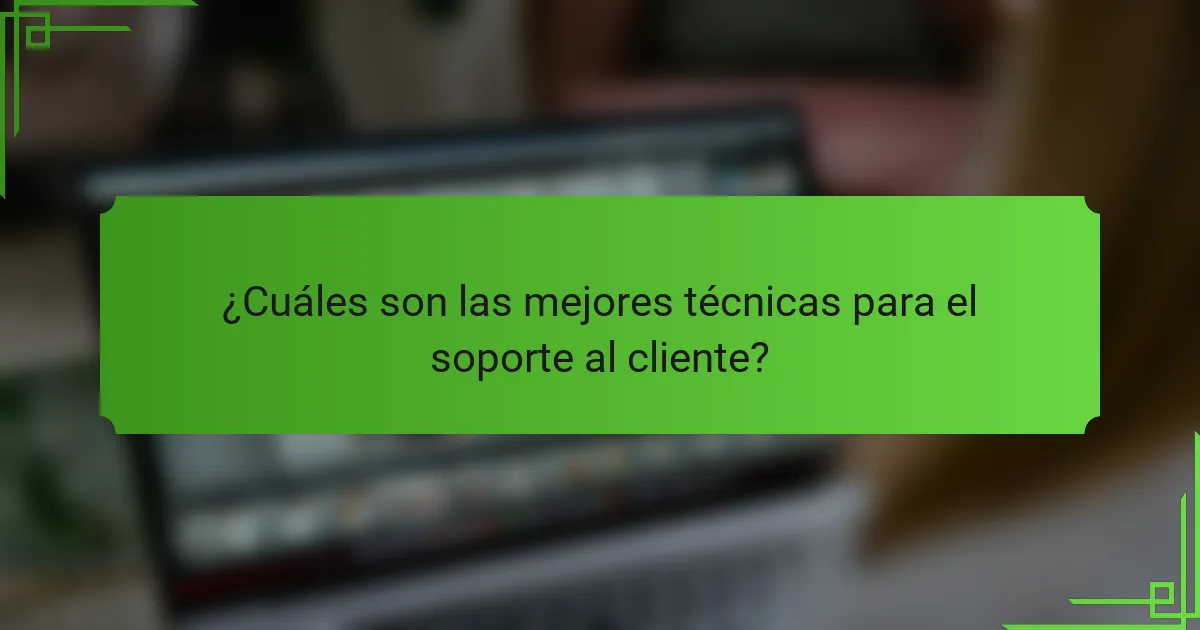 ¿Cuáles son las mejores técnicas para el soporte al cliente?