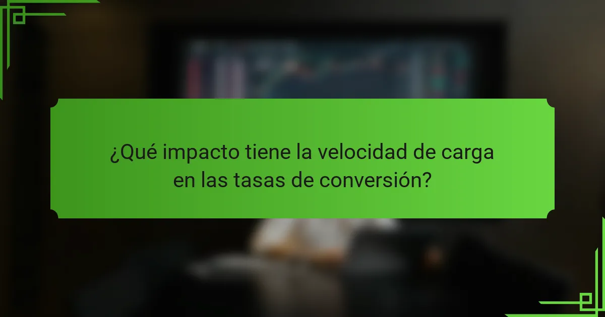 ¿Qué impacto tiene la velocidad de carga en las tasas de conversión?