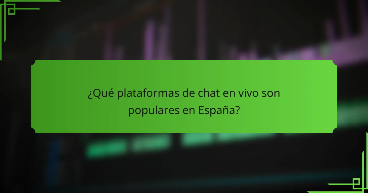 ¿Qué plataformas de chat en vivo son populares en España?